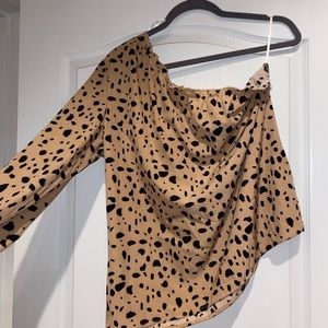 Amazon Off shoulder animal print blouse